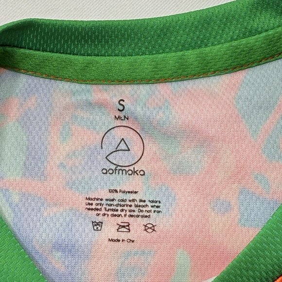 Aofmoka Blacklight Fluorescent UV Tshirt Men Size S Women Faces Neon Club Party - Picture 8 of 11